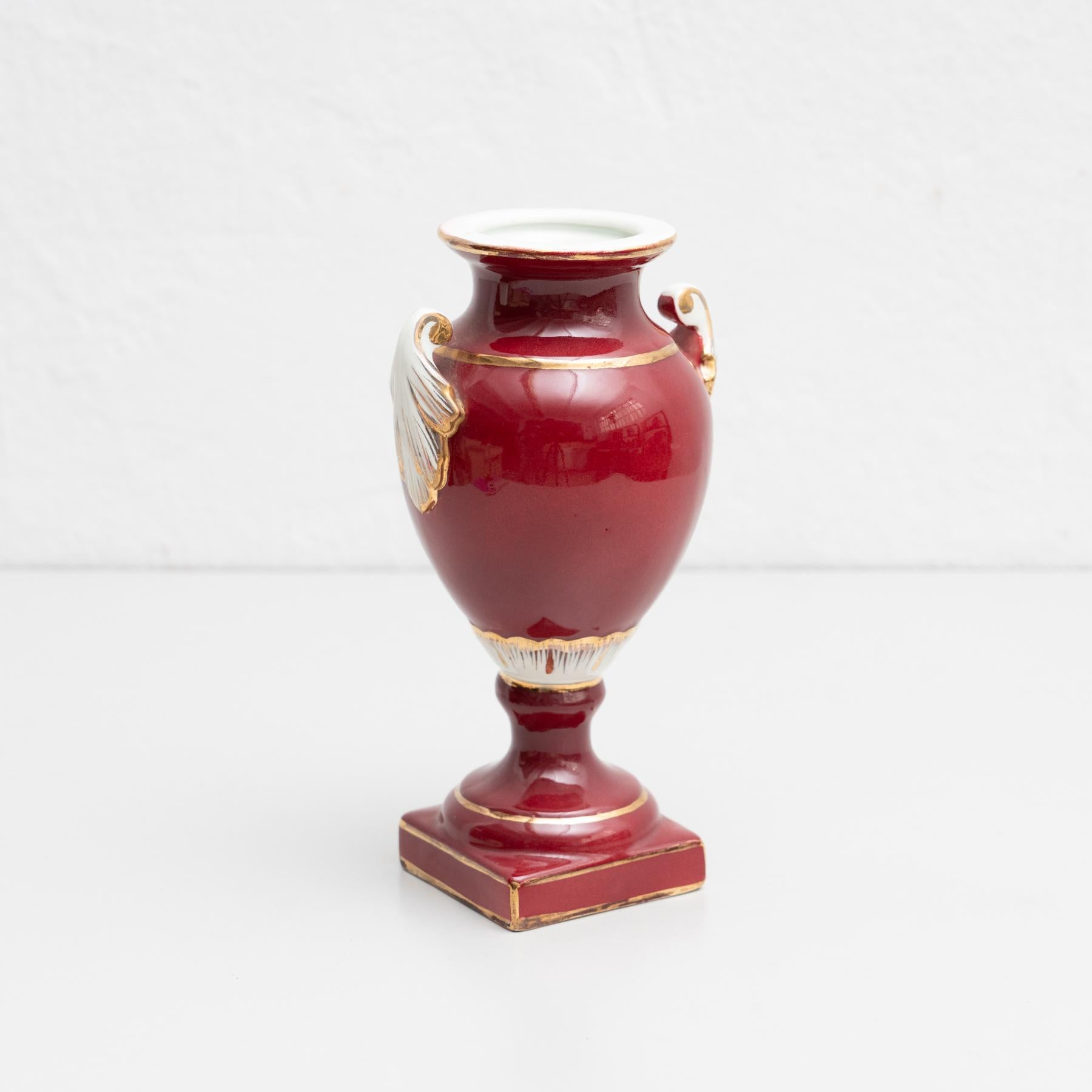 Porcelain Late 19th Century Spanish Serves Style Vase For Sale