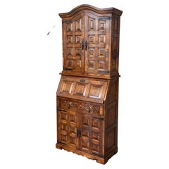 Late 19th Century Spanish Walnut Bureau Bookcase ‘Secretaire’