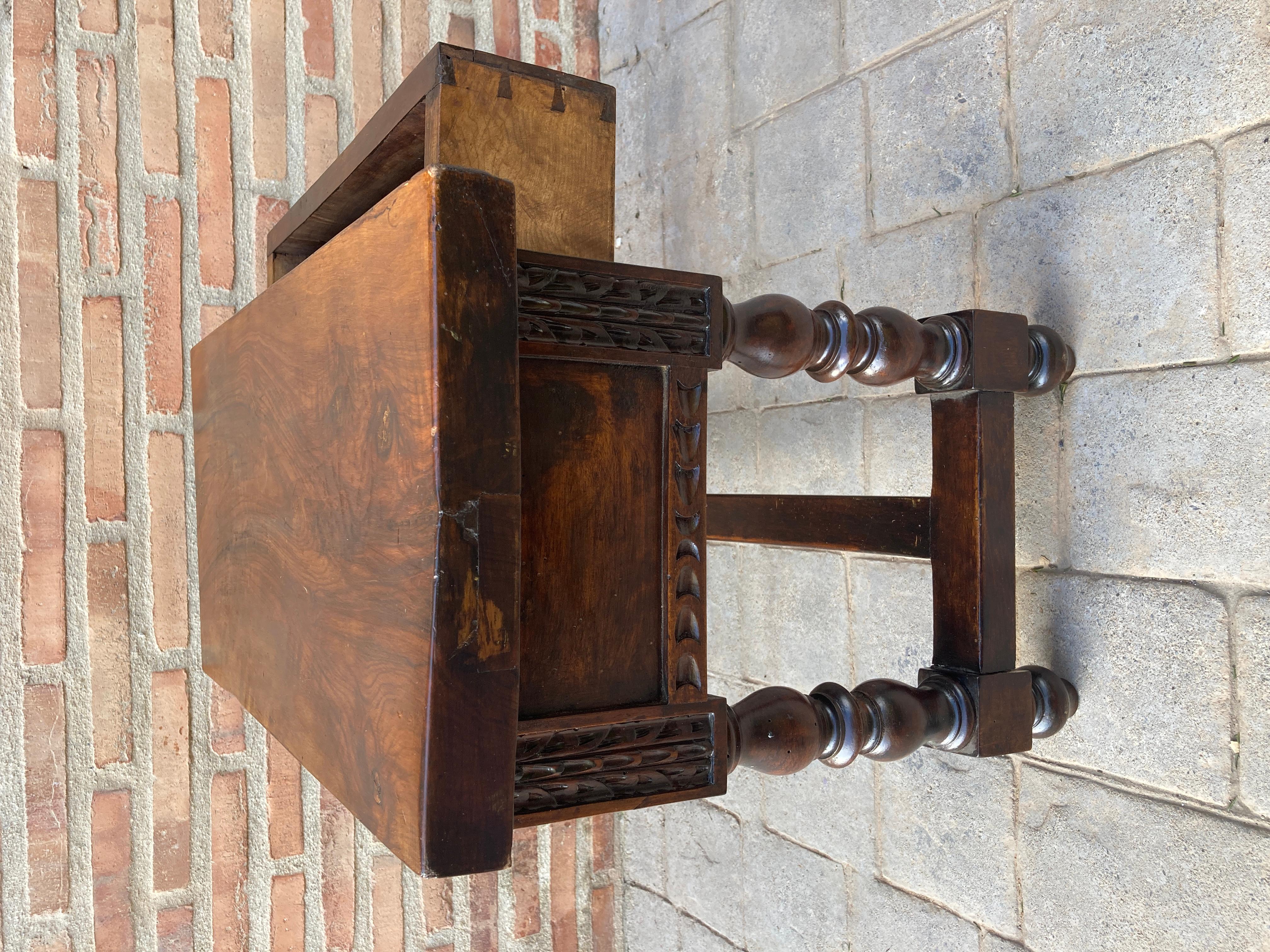 Baroque Late 19th Century Spanish Walnut Side Table For Sale