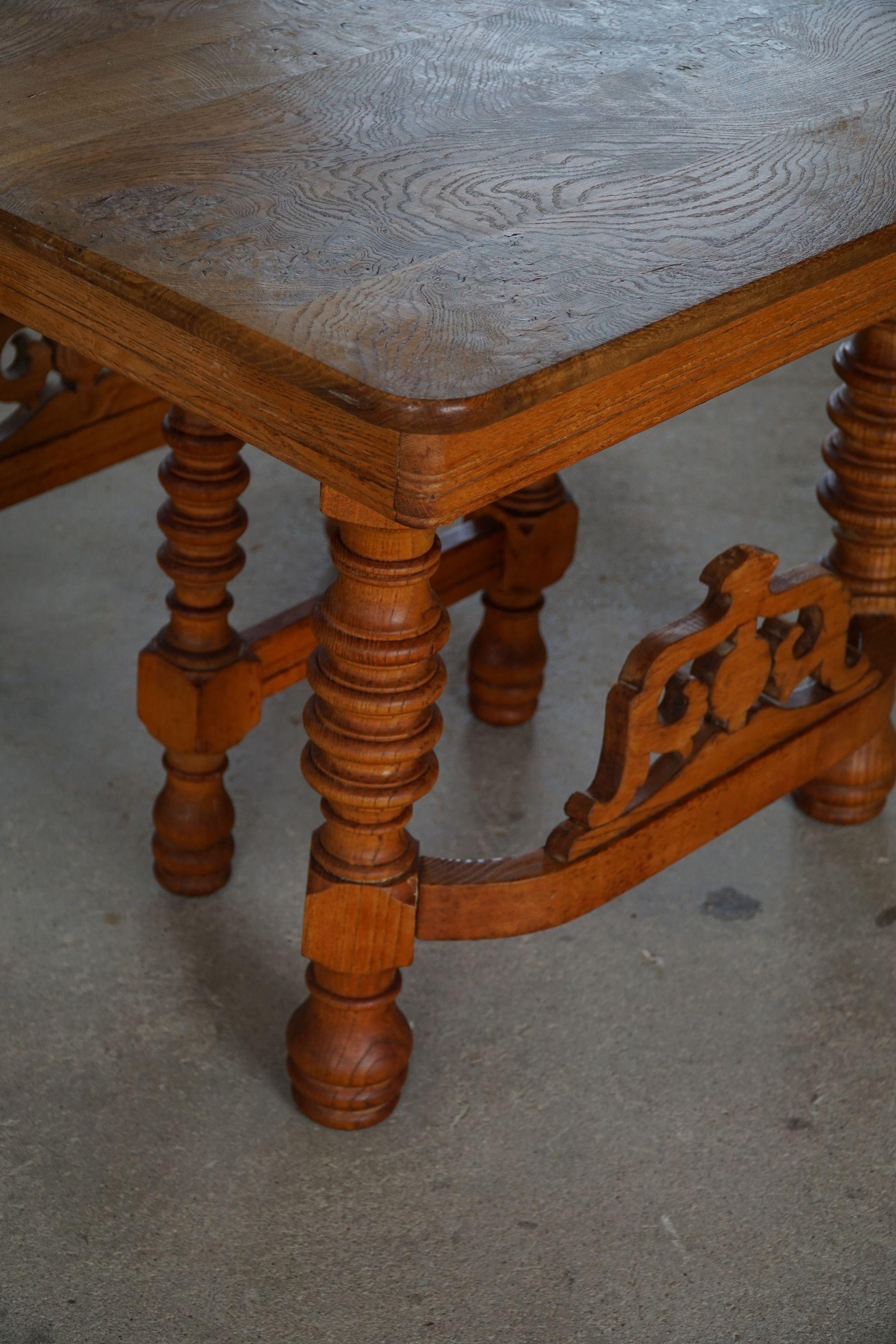 Late 19th Century Square Dining / Desk Table, Baroque, Danish Cabinetmaker For Sale 4