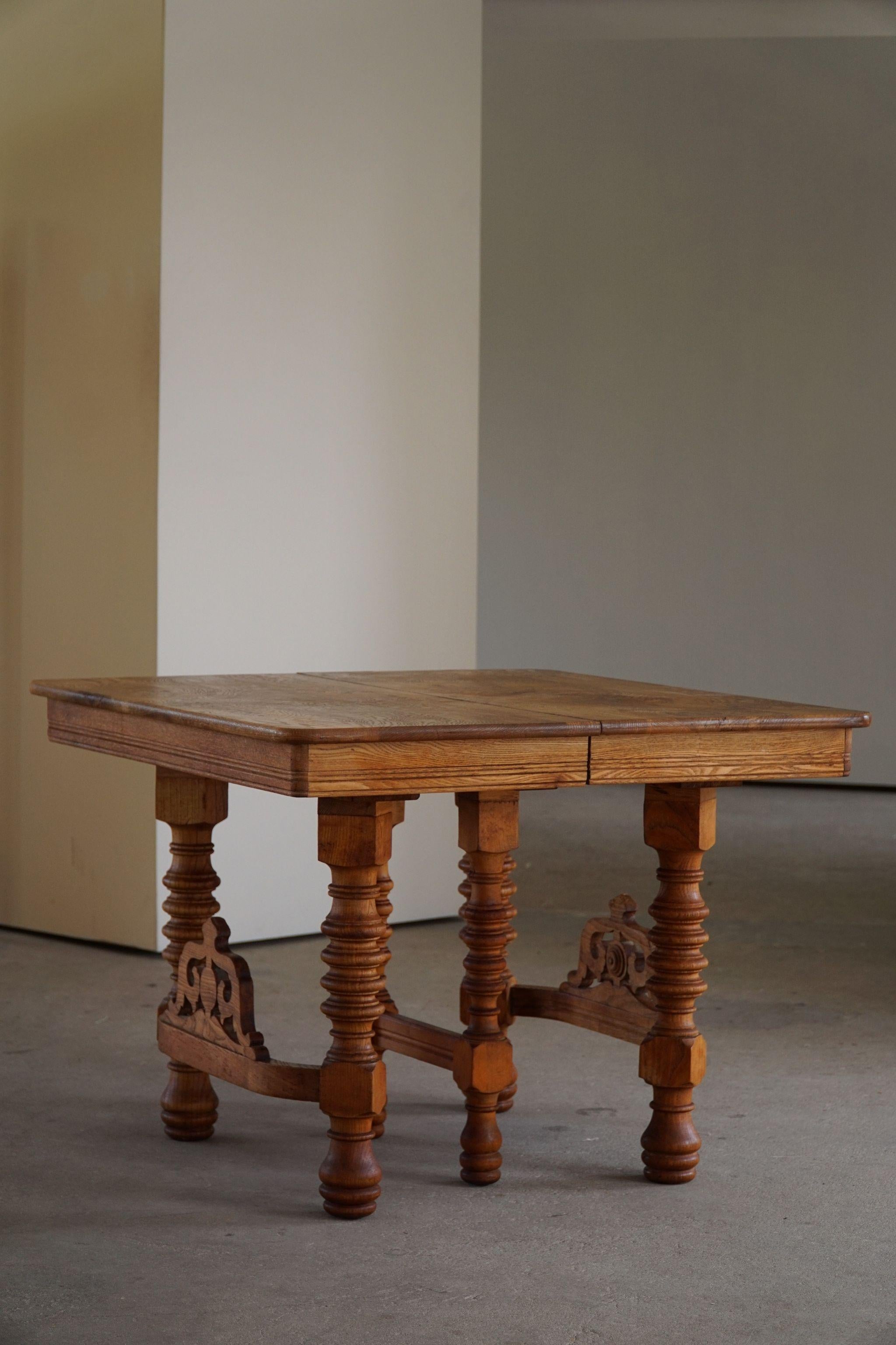 Late 19th Century Square Dining / Desk Table, Baroque, Danish Cabinetmaker For Sale 5