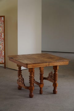 Late 19th Century Square Dining / Desk Table, Baroque, Danish Cabinetmaker