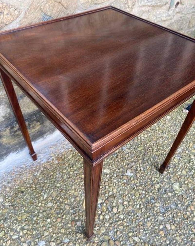 Unknown Late 19th Century Square Wooden Tray Table with Removable Tray For Sale