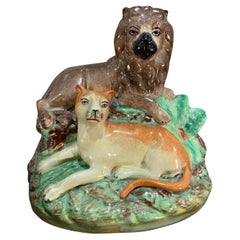 Late 19th Century Staffordshire Lions