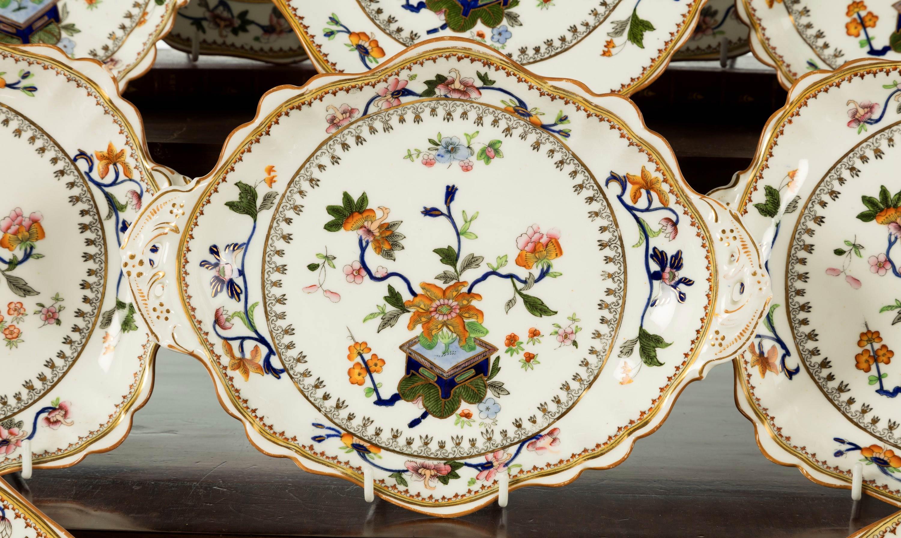 Porcelain Late 19th Century Staffordshire Part Dinner Service