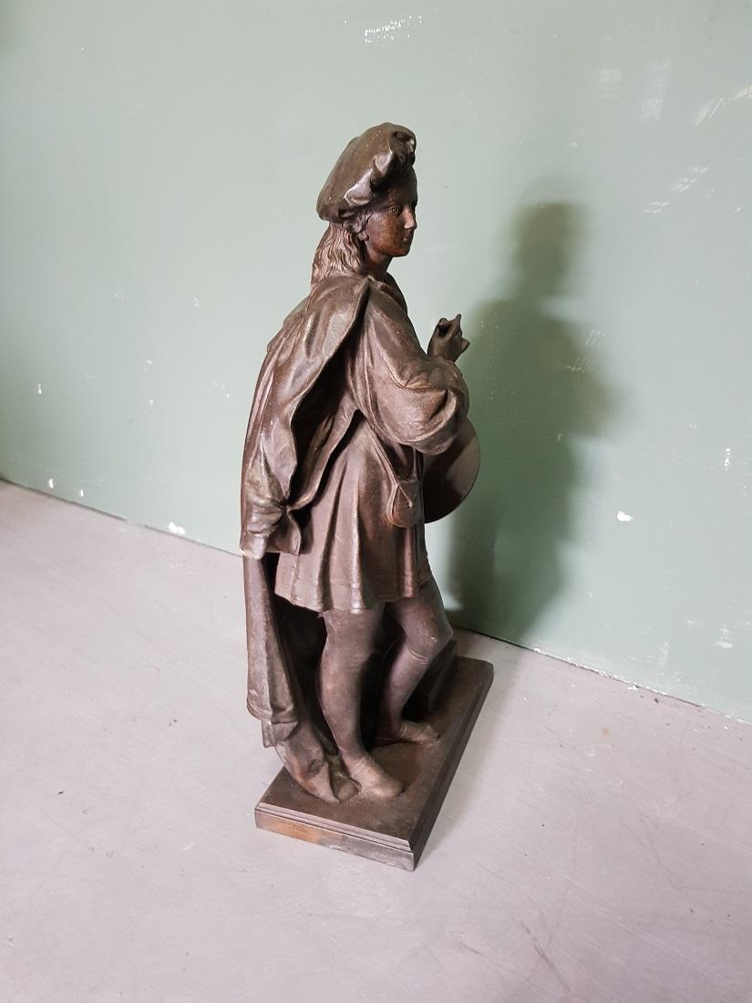 Late 19th Century Statue from a Clock Representing a Painter In Good Condition In Raalte, NL