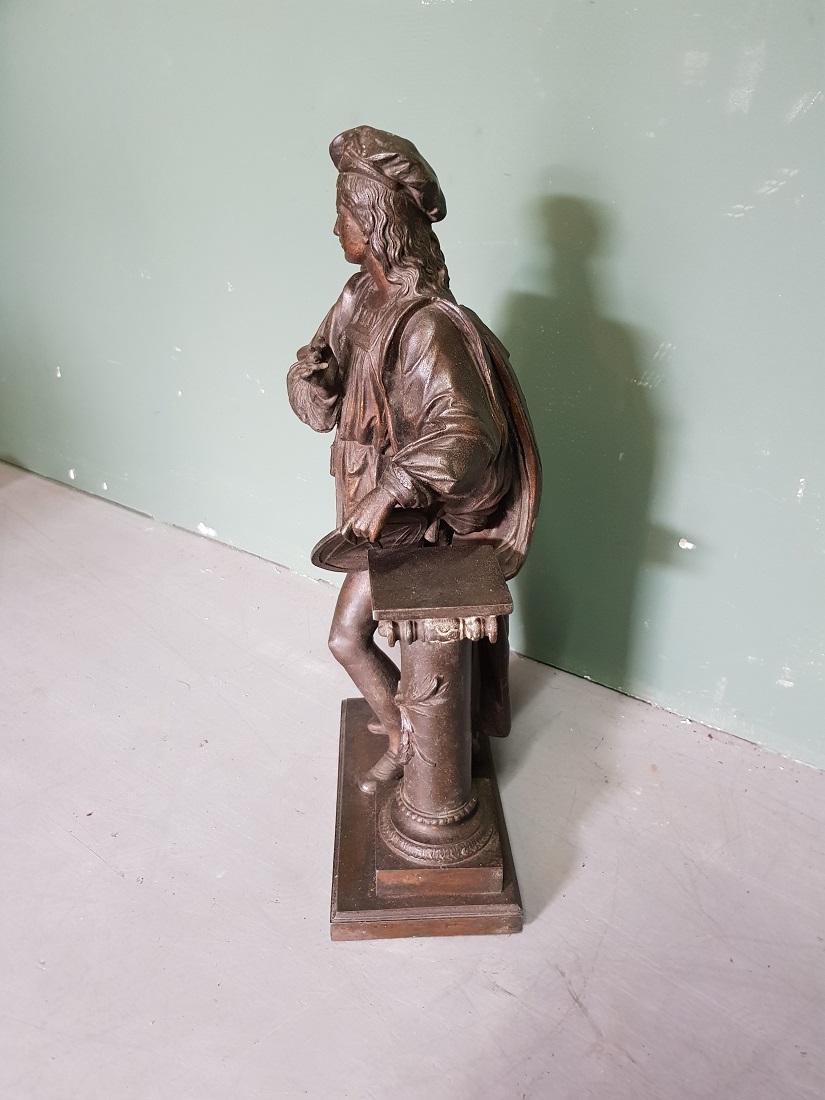 20th Century Late 19th Century Statue from a Clock Representing a Painter