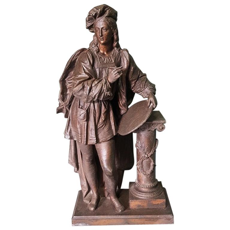 Late 19th Century Statue from a Clock Representing a Painter