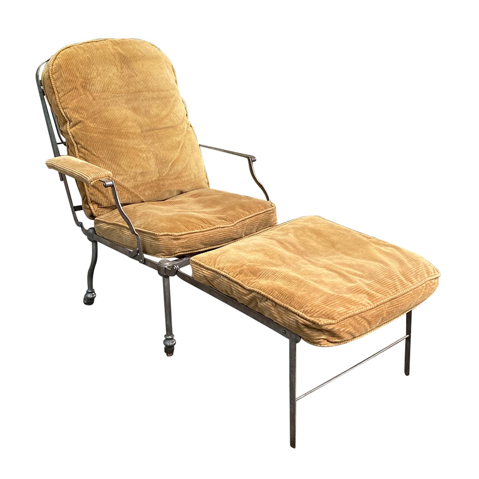 Late 19th Century Steel Adjustable Lounge Chair / Chaise