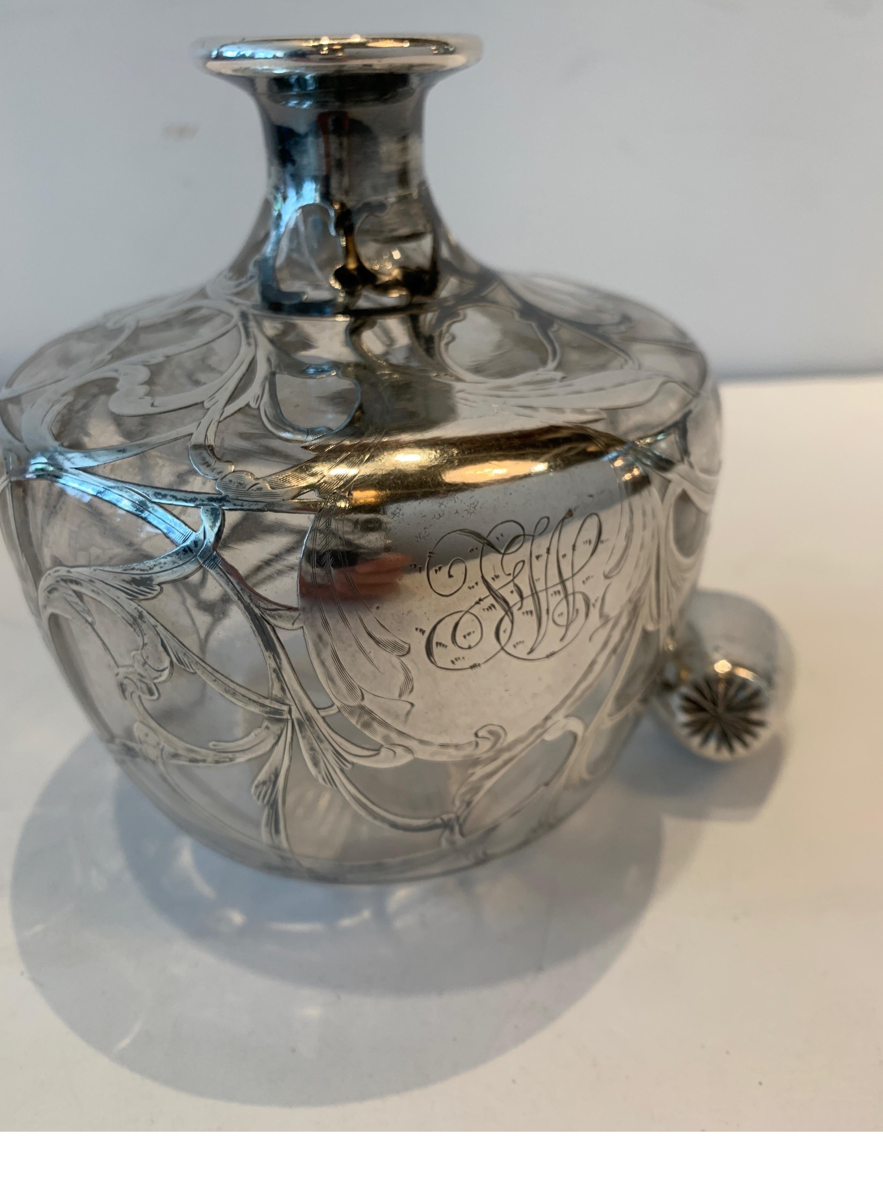 Late 19th Century Sterling Silver Overlay Whisky Jug 5