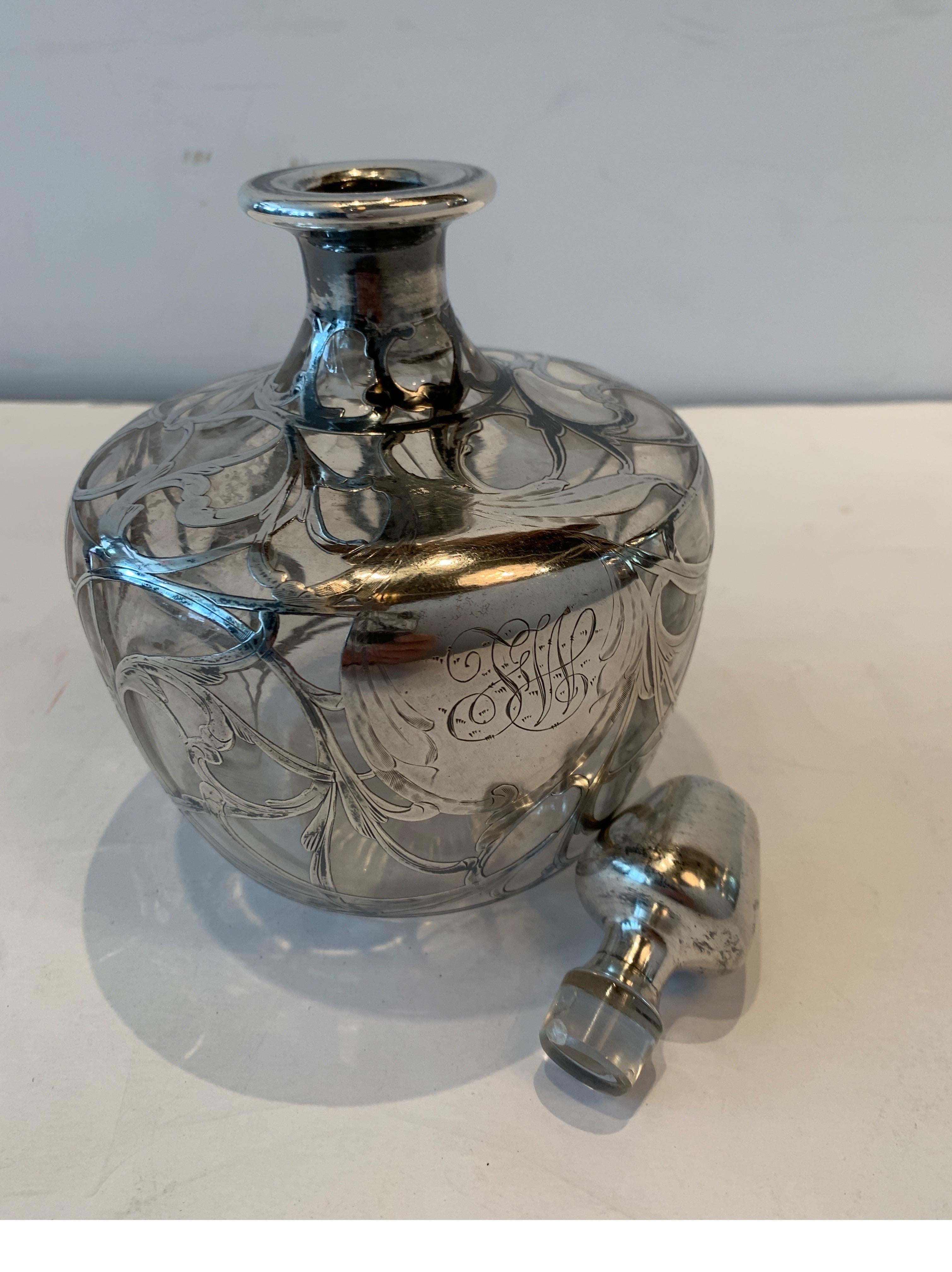 Late 19th Century Sterling Silver Overlay Whisky Jug 1