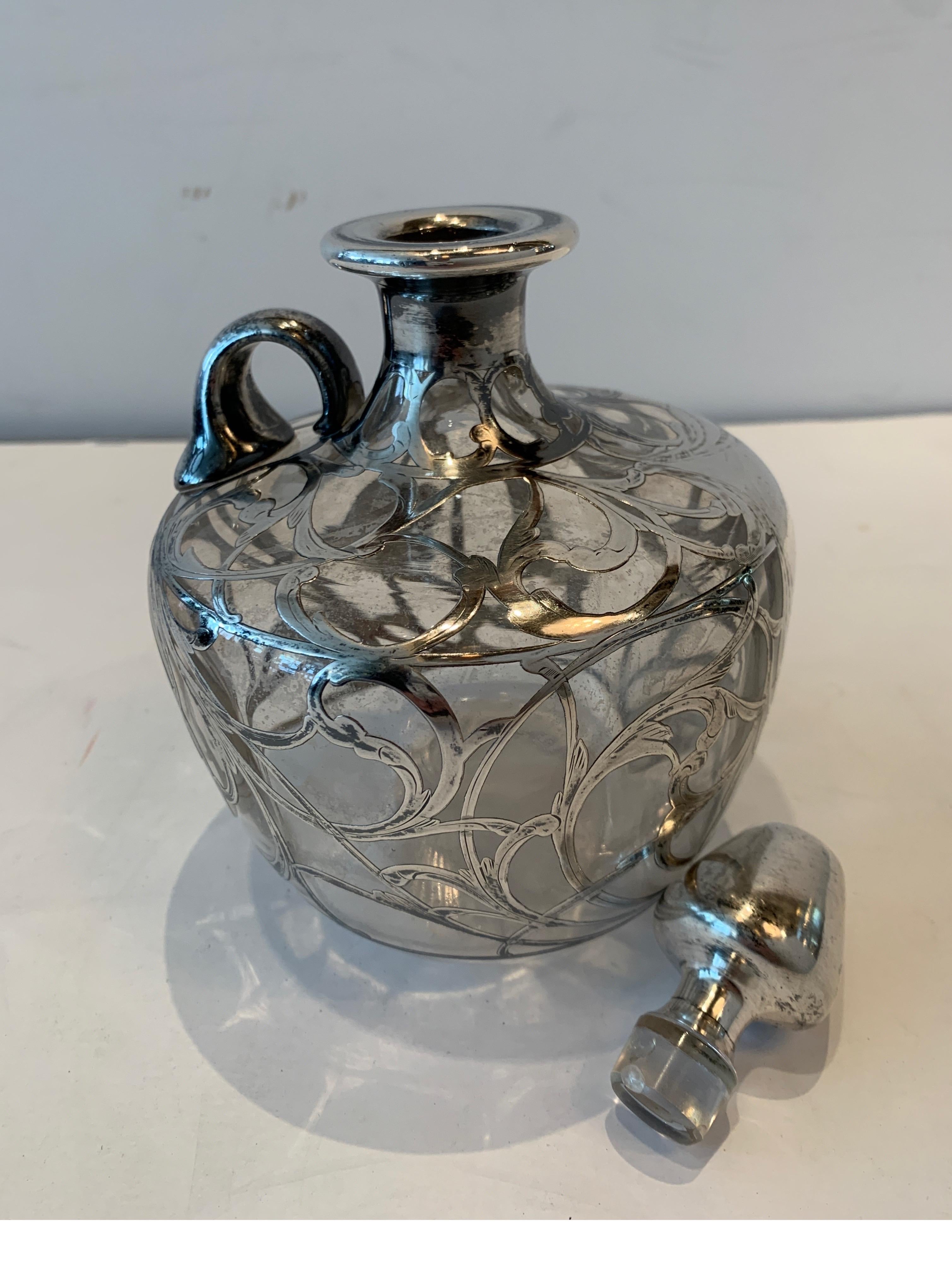 Late 19th Century Sterling Silver Overlay Whisky Jug 2