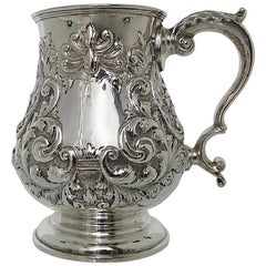 Late 19th Century Sterling Silver Pint Mug by Walker & Hall, Sheffeild