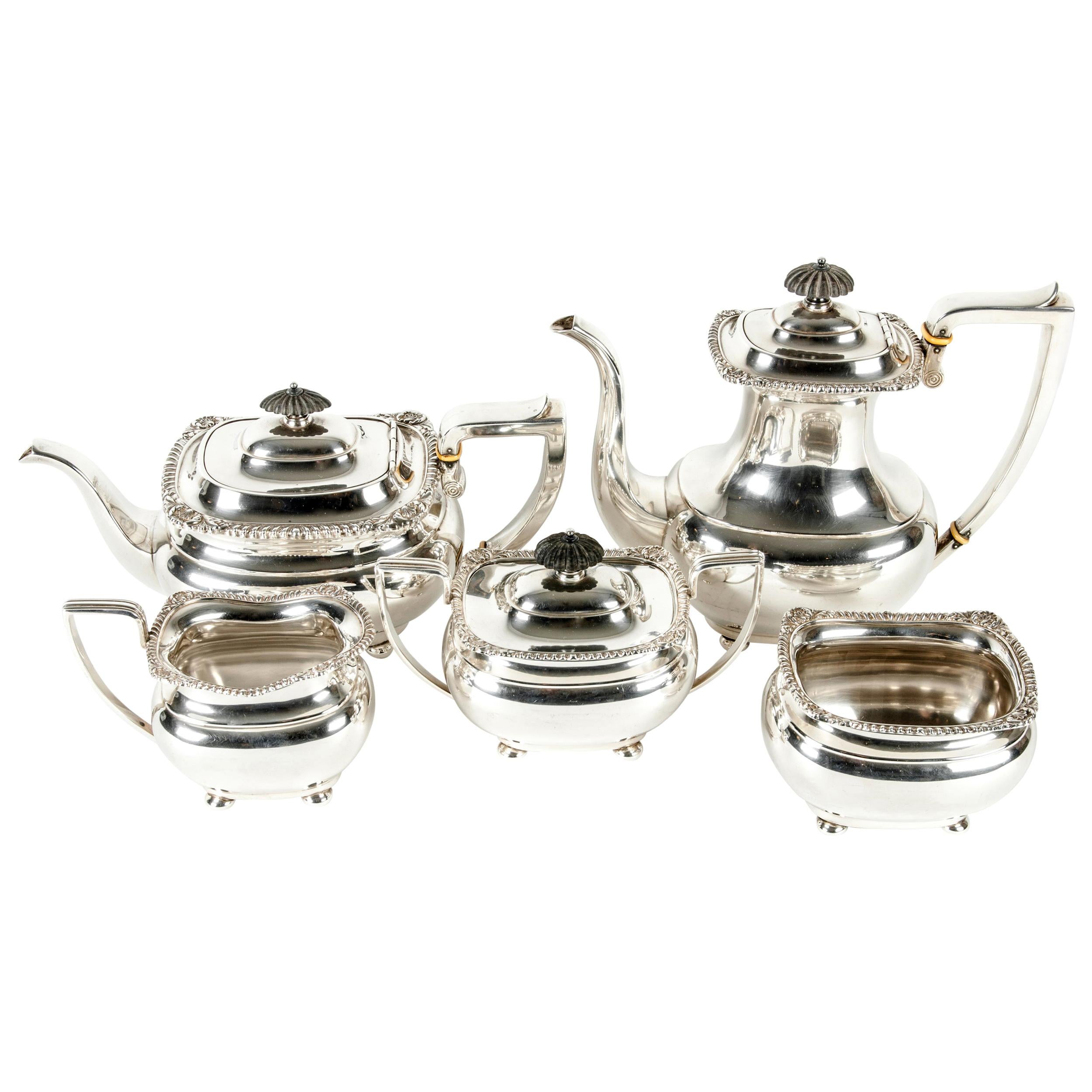 Modernist Sterling Silver Tea and Coffee Service For Sale at 1stDibs