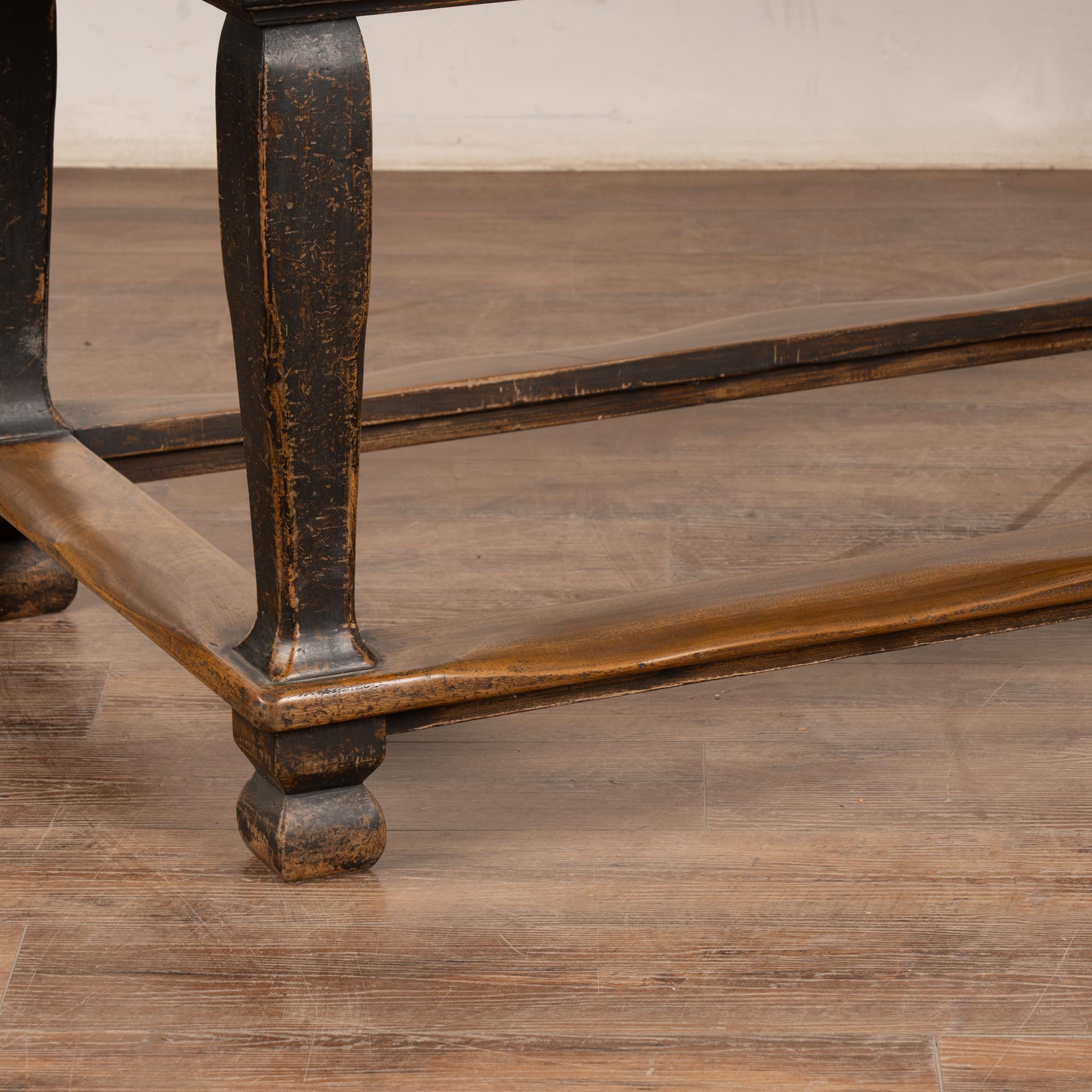 Late 19th Century Stone Top Black Baroque Library Table 6