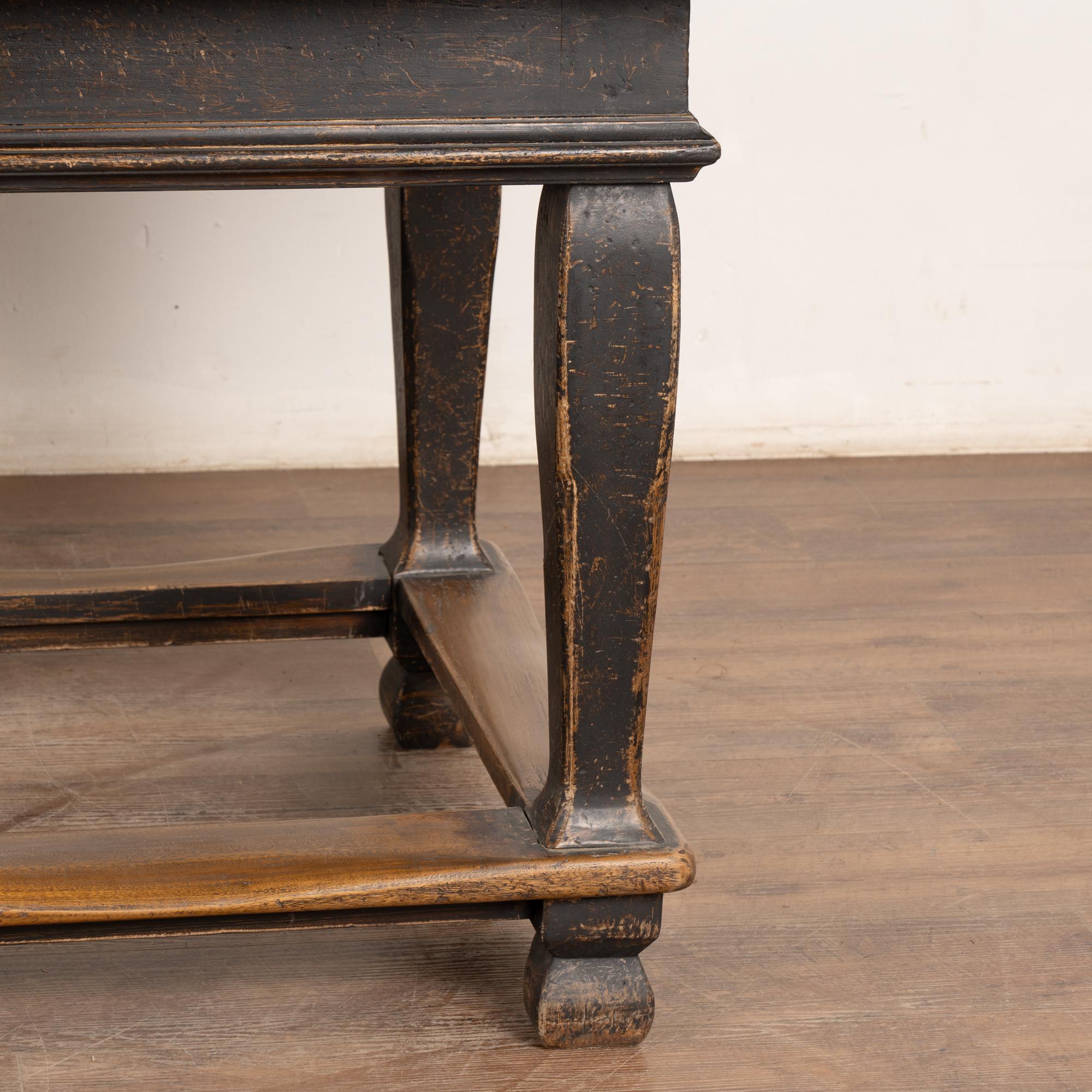 Late 19th Century Stone Top Black Baroque Library Table 7