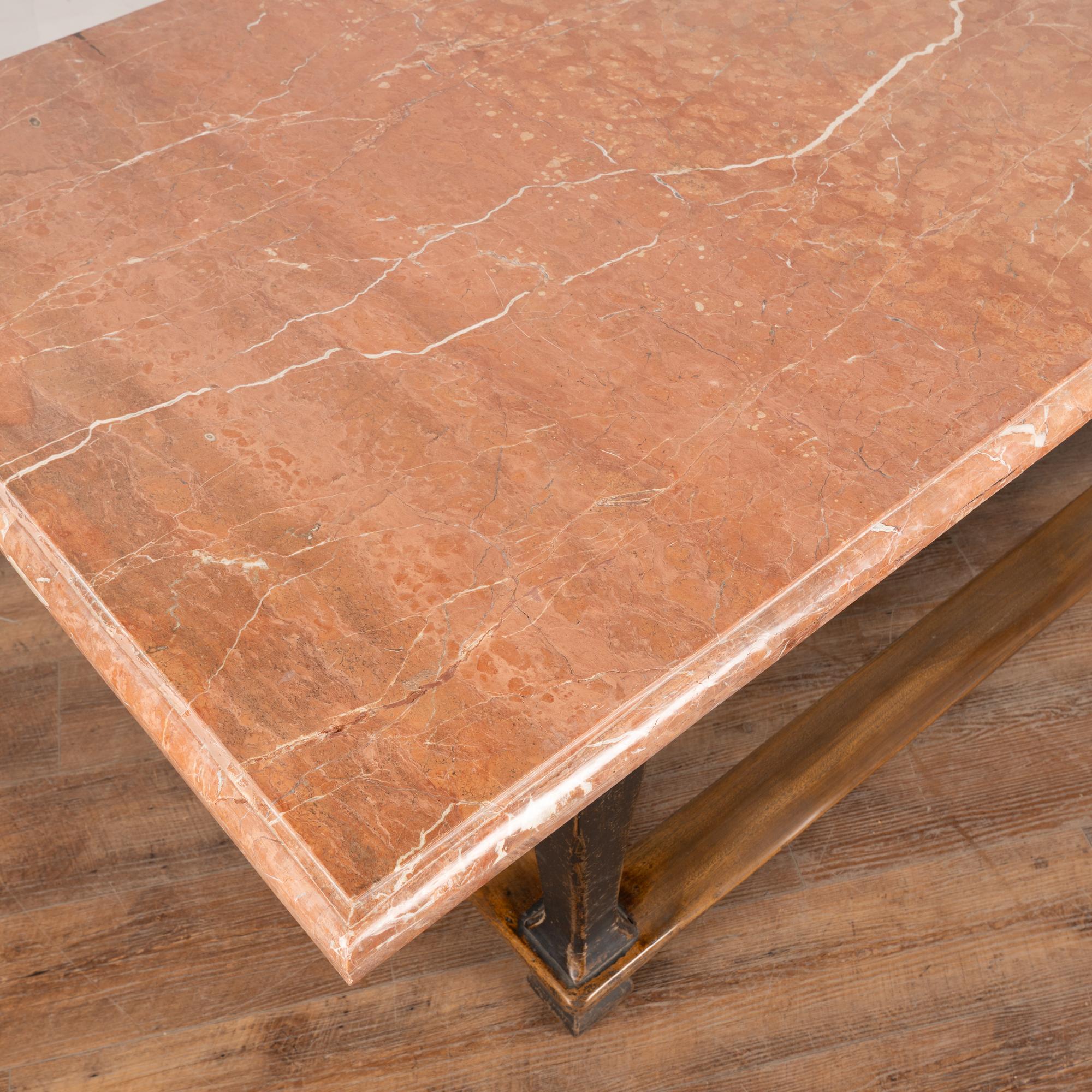 Late 19th Century Stone Top Black Baroque Library Table 2
