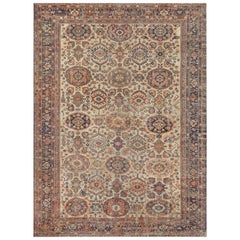 Antique Hand-Woven Wool Sultanabad Rug Circa Late 19th Century