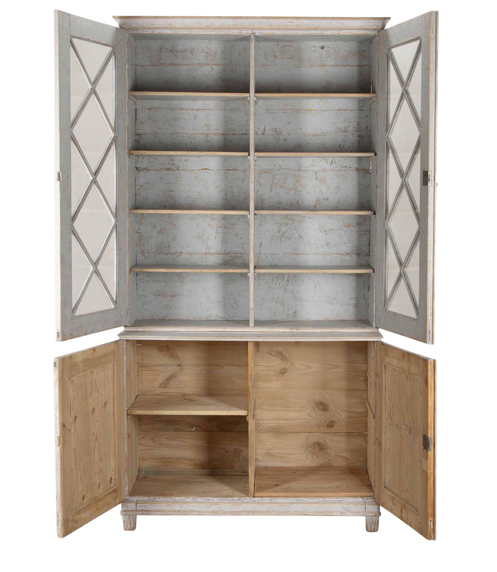 Gustavian Late 19th Century Swedish Astral Glazed Bookcase For Sale