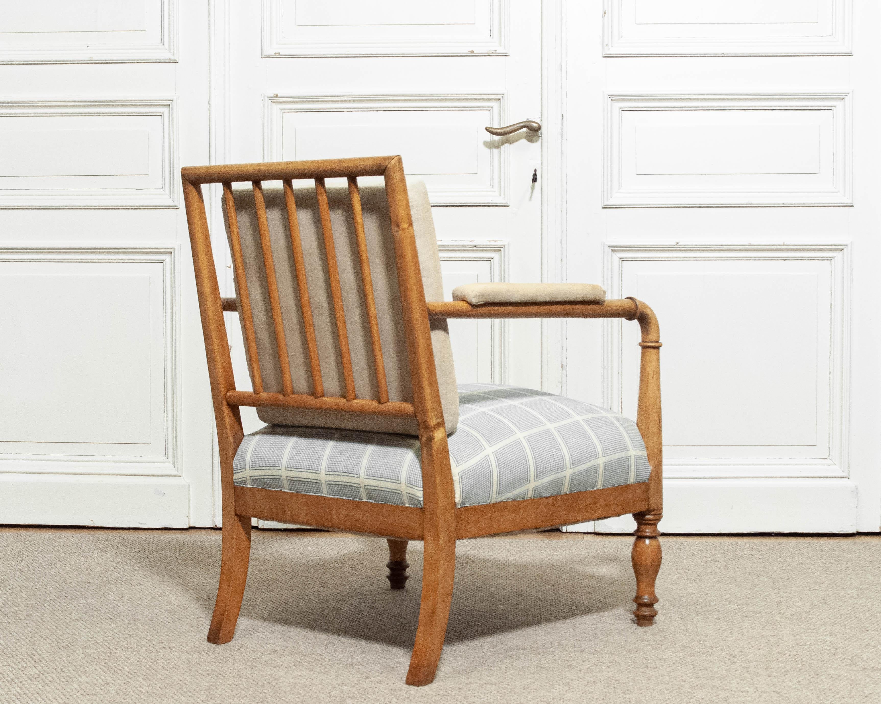 Coton Fauteuil Biedermeier suédois de la fin du XIXe siècle en vente