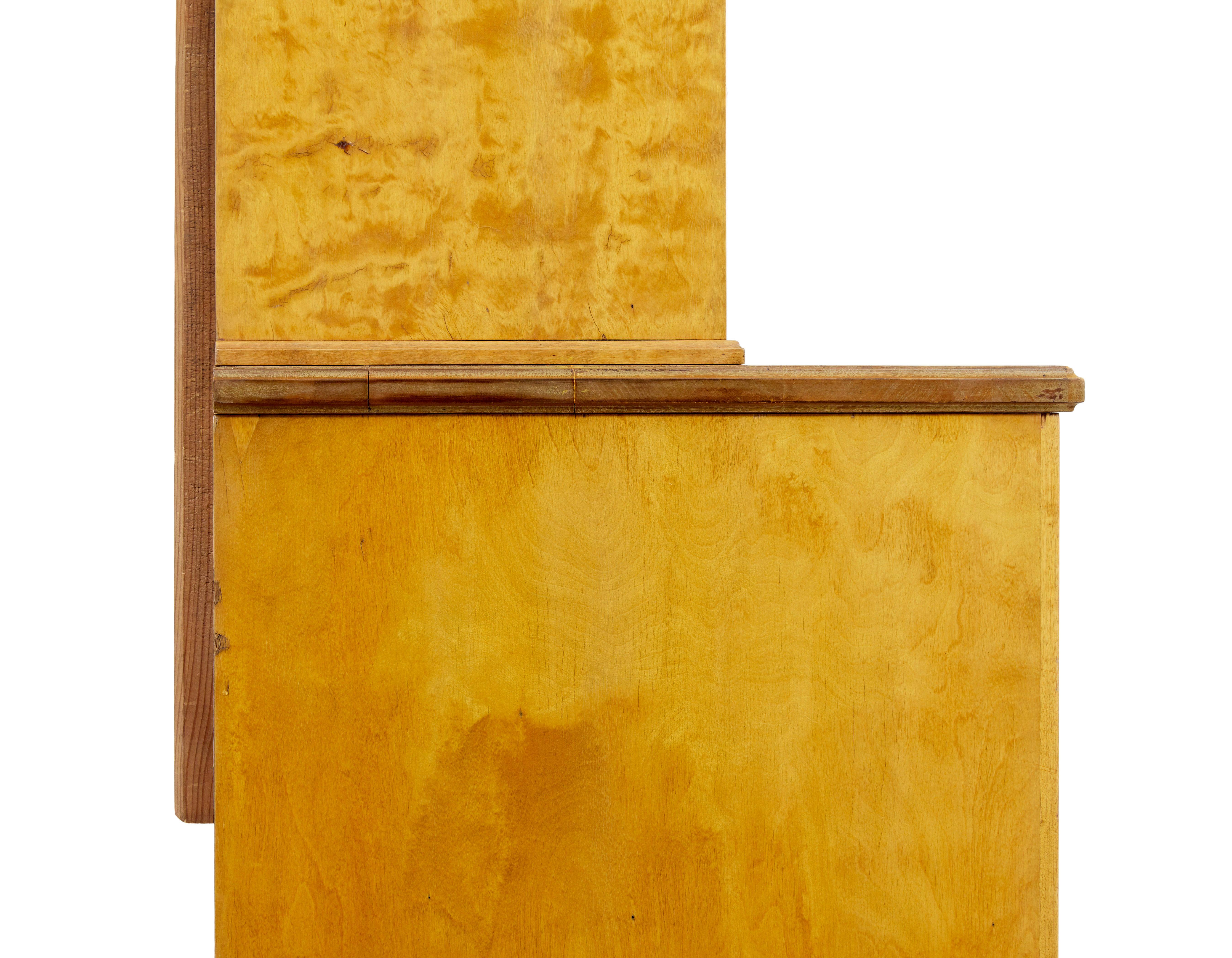 Late 19th century Swedish birch Art Nouveau cabinet on chest For Sale 1