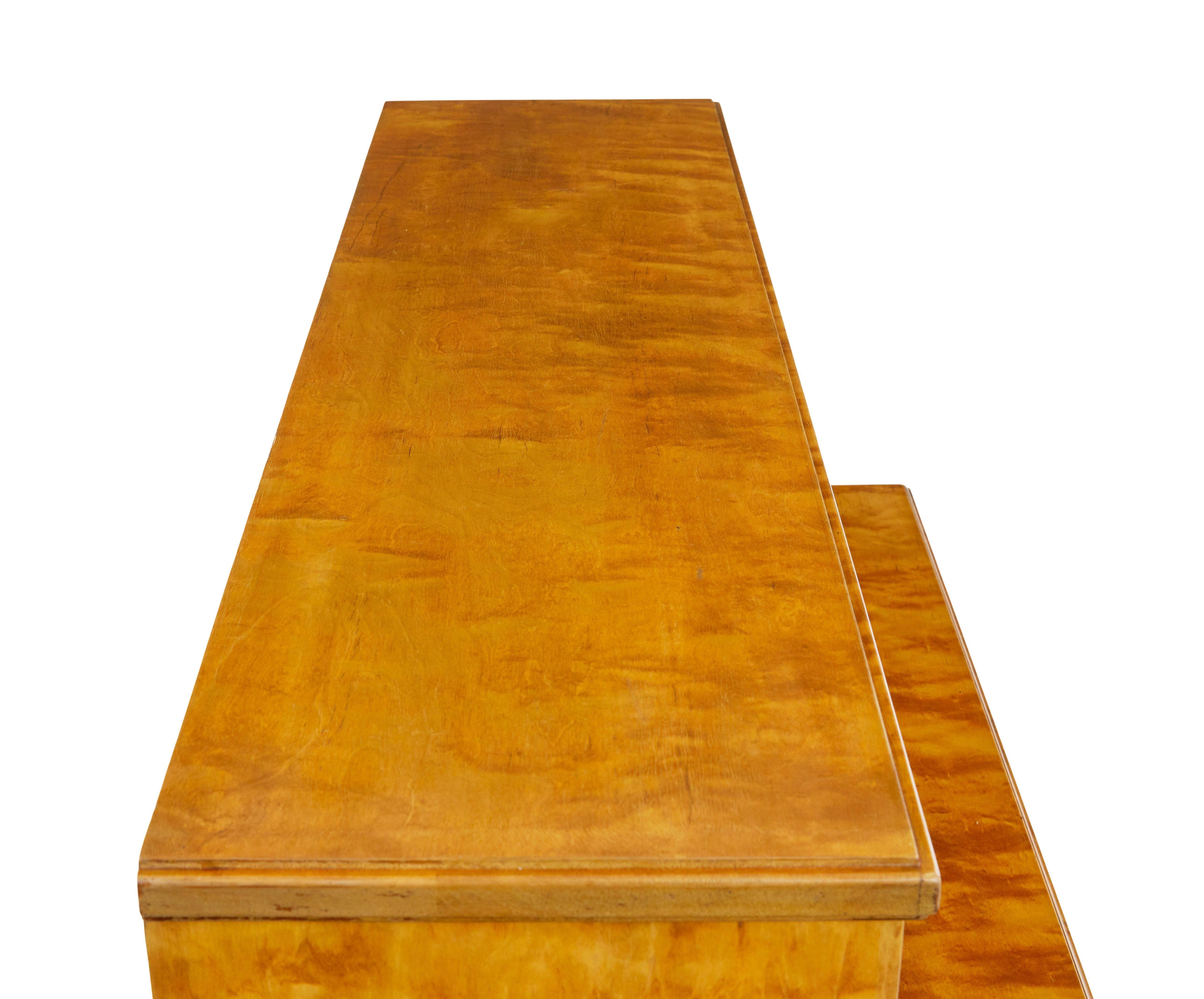 Late 19th century Swedish birch Art Nouveau cabinet on chest For Sale 3