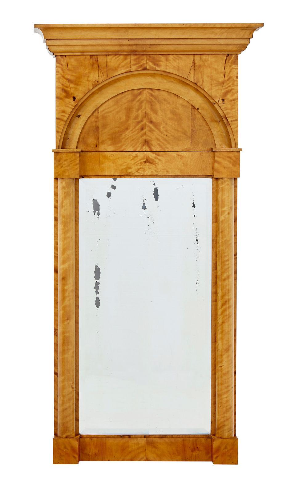Late 19th Century Swedish Birch Pier Mirror In Good Condition In Debenham, Suffolk