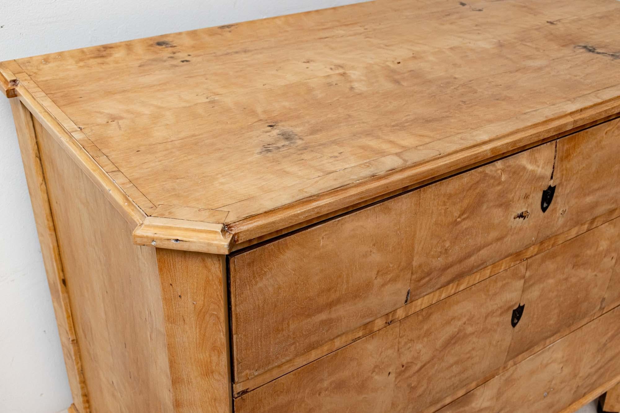 Late 19th Century Swedish Birch Three-Drawer Commode or Chest of Drawers 4