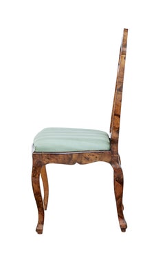 Late 19th Century Swedish Burr Walnut Dining Table and 6 Chairs