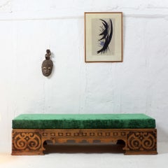Late 19th Century Swedish Carved Pine Bench
