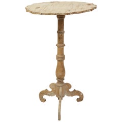 Late 19th Century Swedish Carved Wood Pedestal Side Table