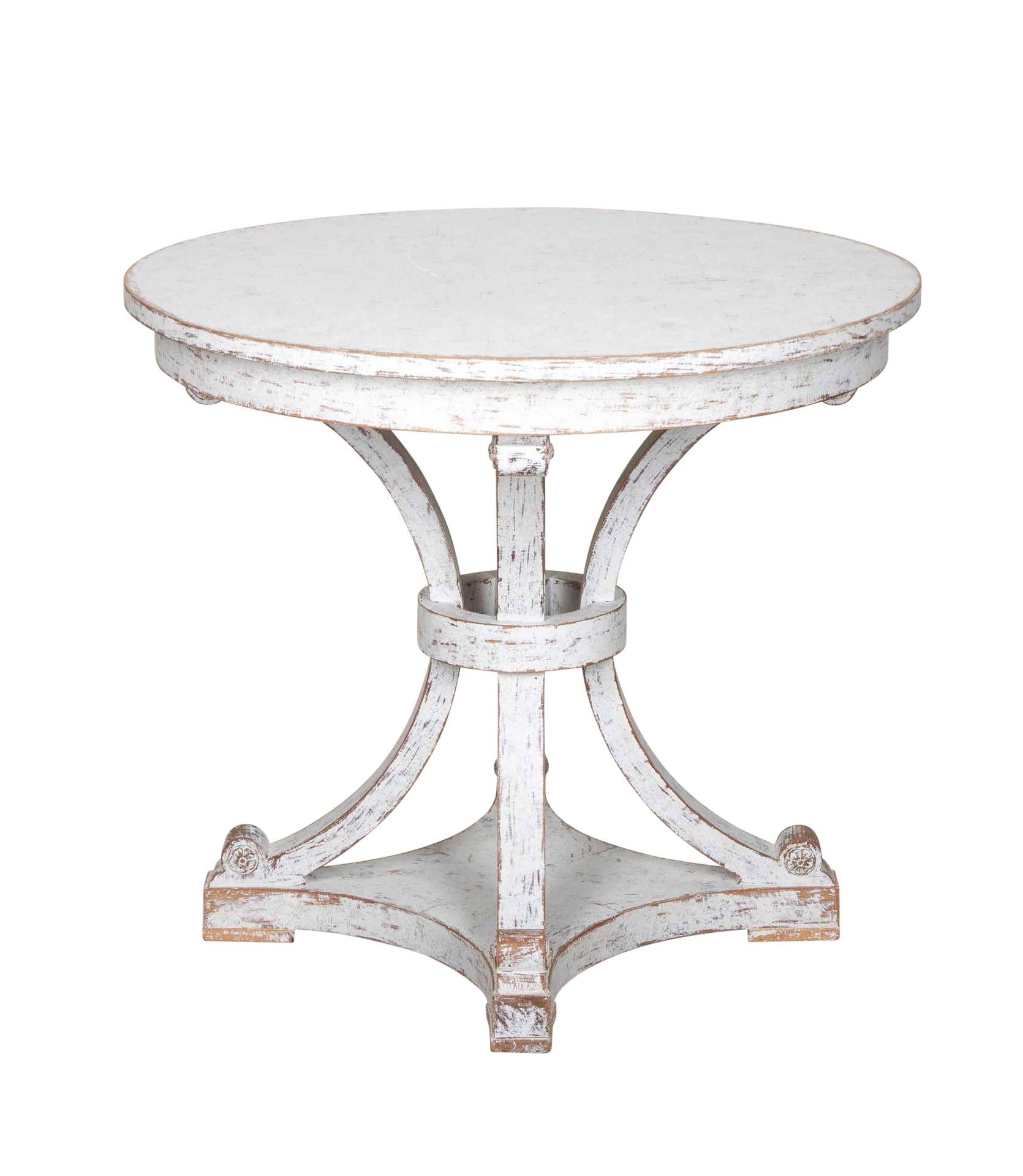 Wood Late 19th Century Swedish Centre Table with Decorative Base For Sale