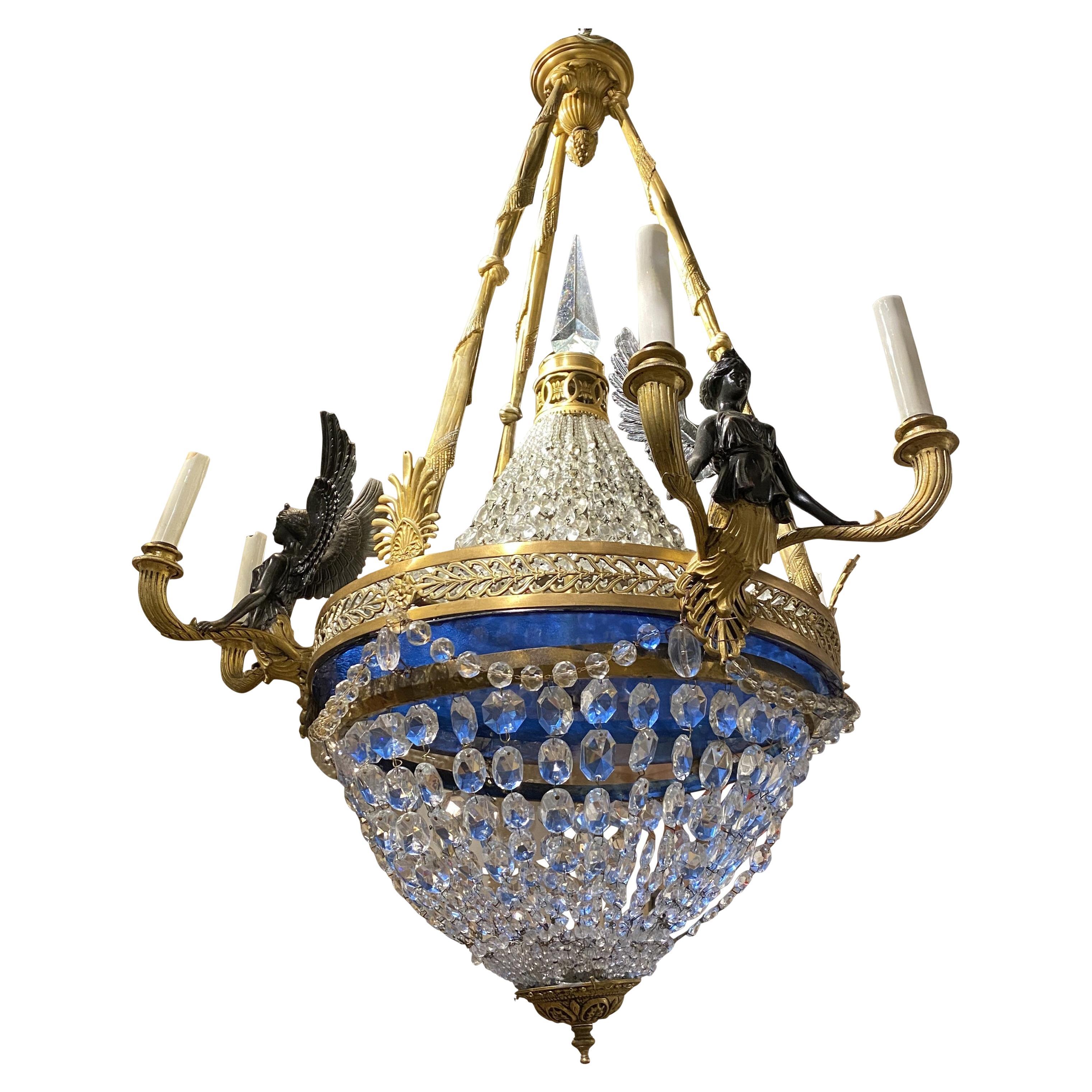 Lampadario Impero svedese della fine del XIX secolo