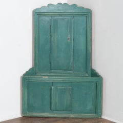 Late 19th Century Swedish Original Painted Hanging Corner Cabinet
