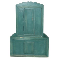 Late 19th Century Swedish Original Painted Hanging Corner Cabinet