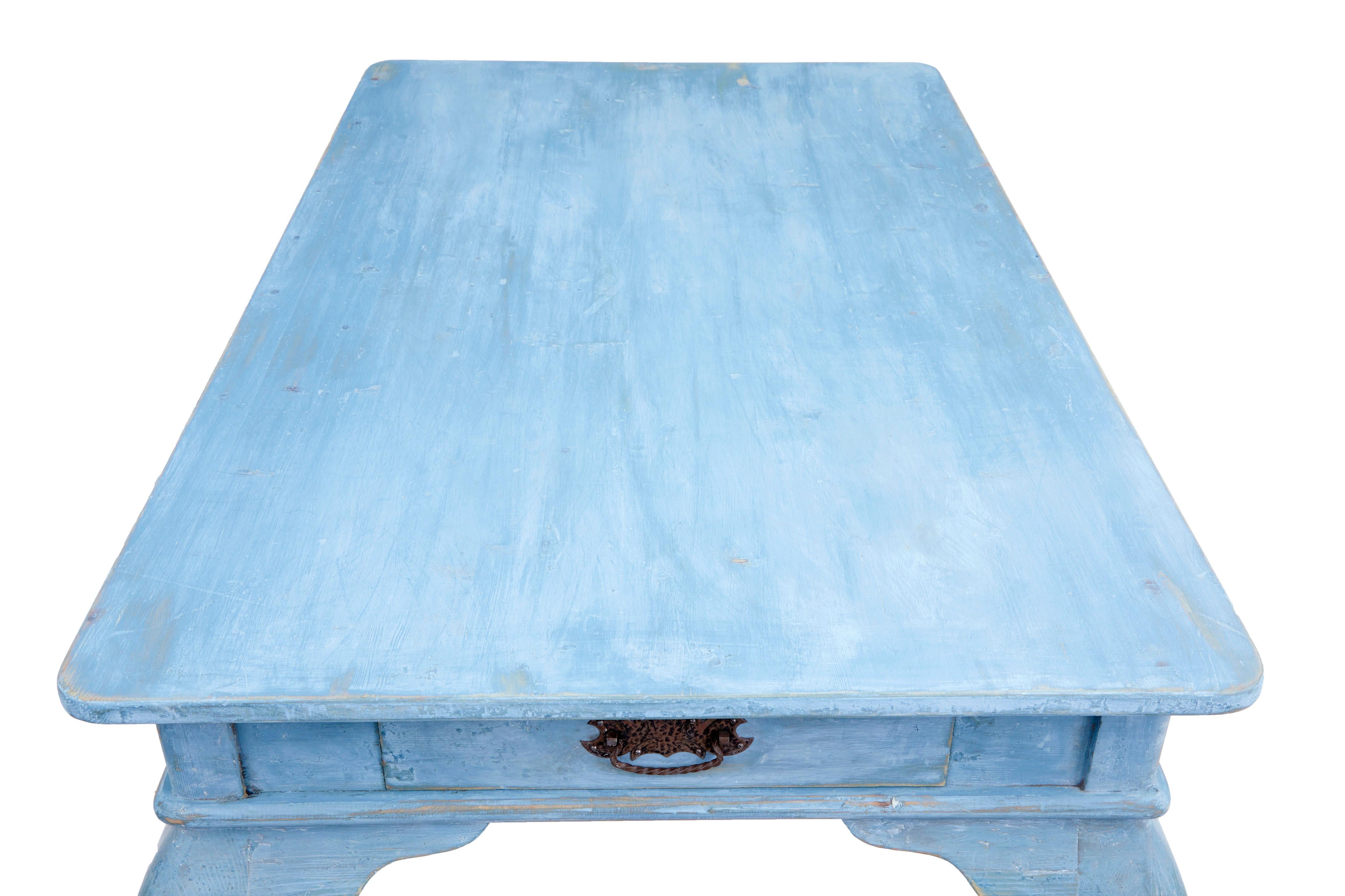Rustic Late 19th Century Swedish Painted Kitchen Dining Table