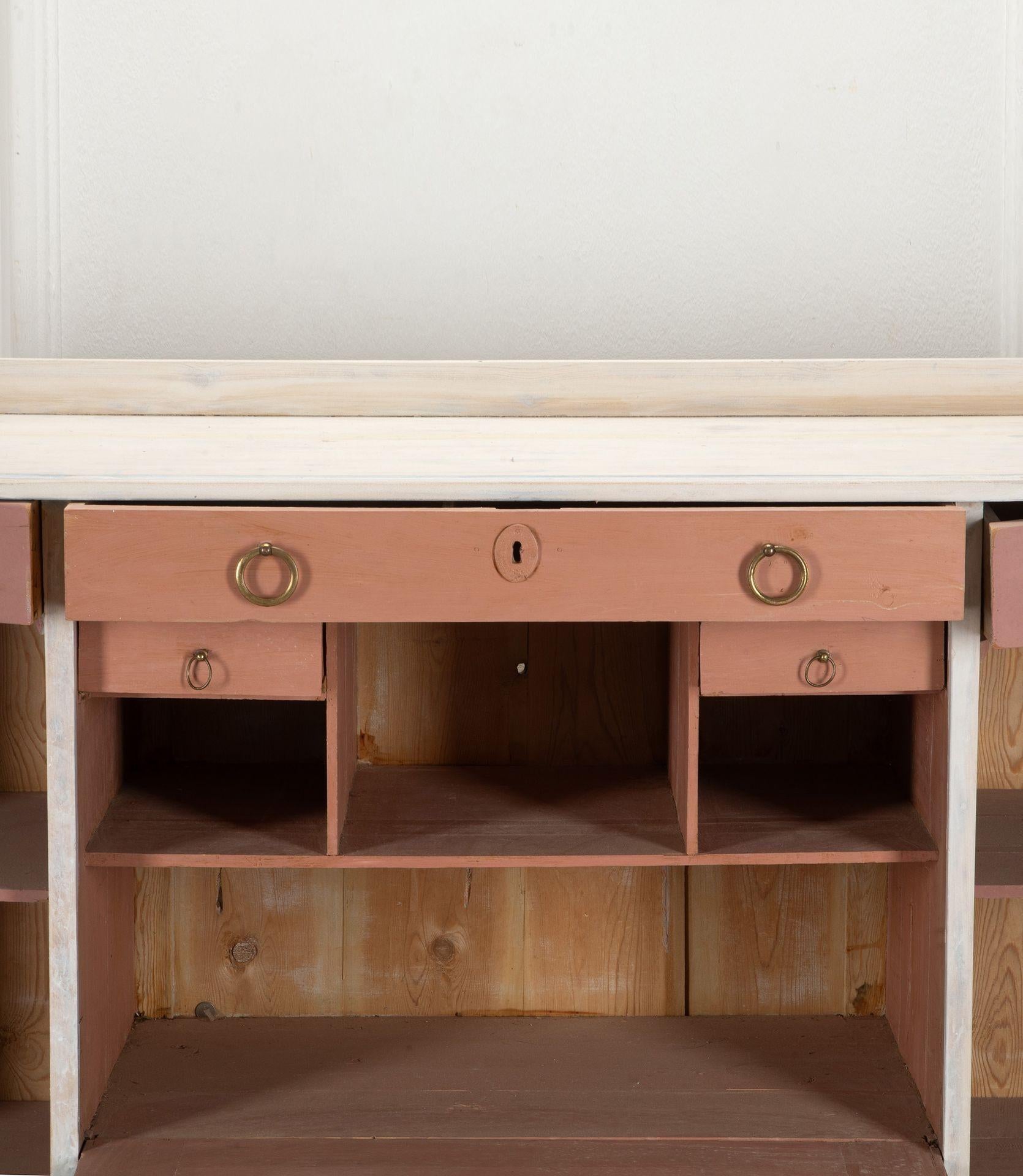 Late 19th Century Swedish Pine Secretaire with Fall-Front Desk Top For Sale 7