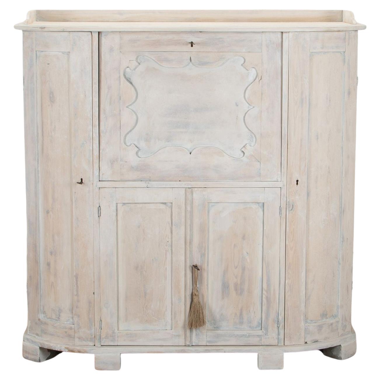 Late 19th Century Swedish Pine Secretaire with Fall-Front Desk Top