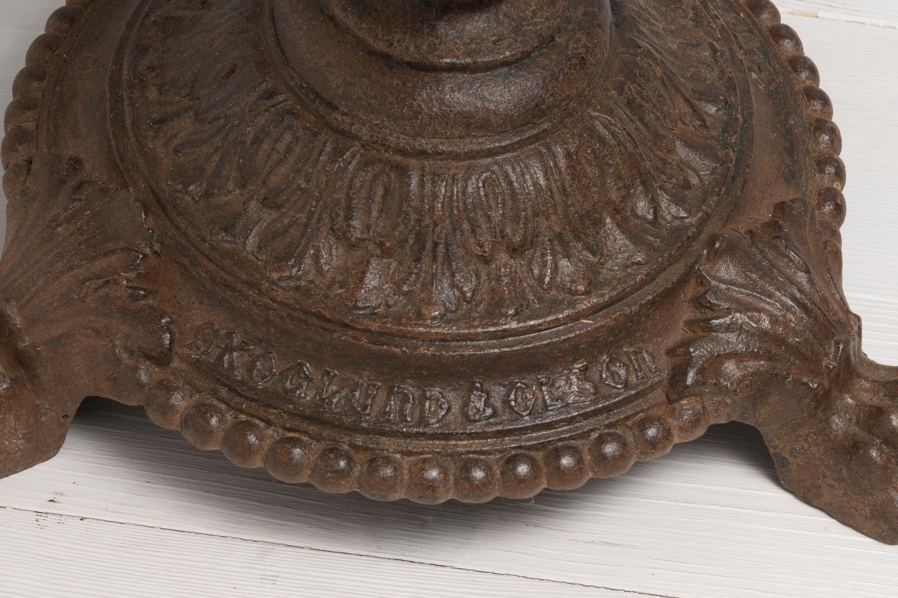 Late 19th Century Swedish Round Solid Cast Iron Table For Sale 2
