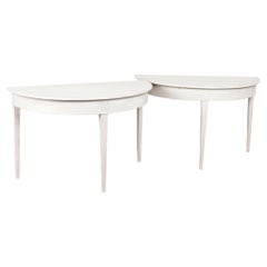 Grandes tables d'appoint suédoises de style demi-lune, fin du XIXe siècle