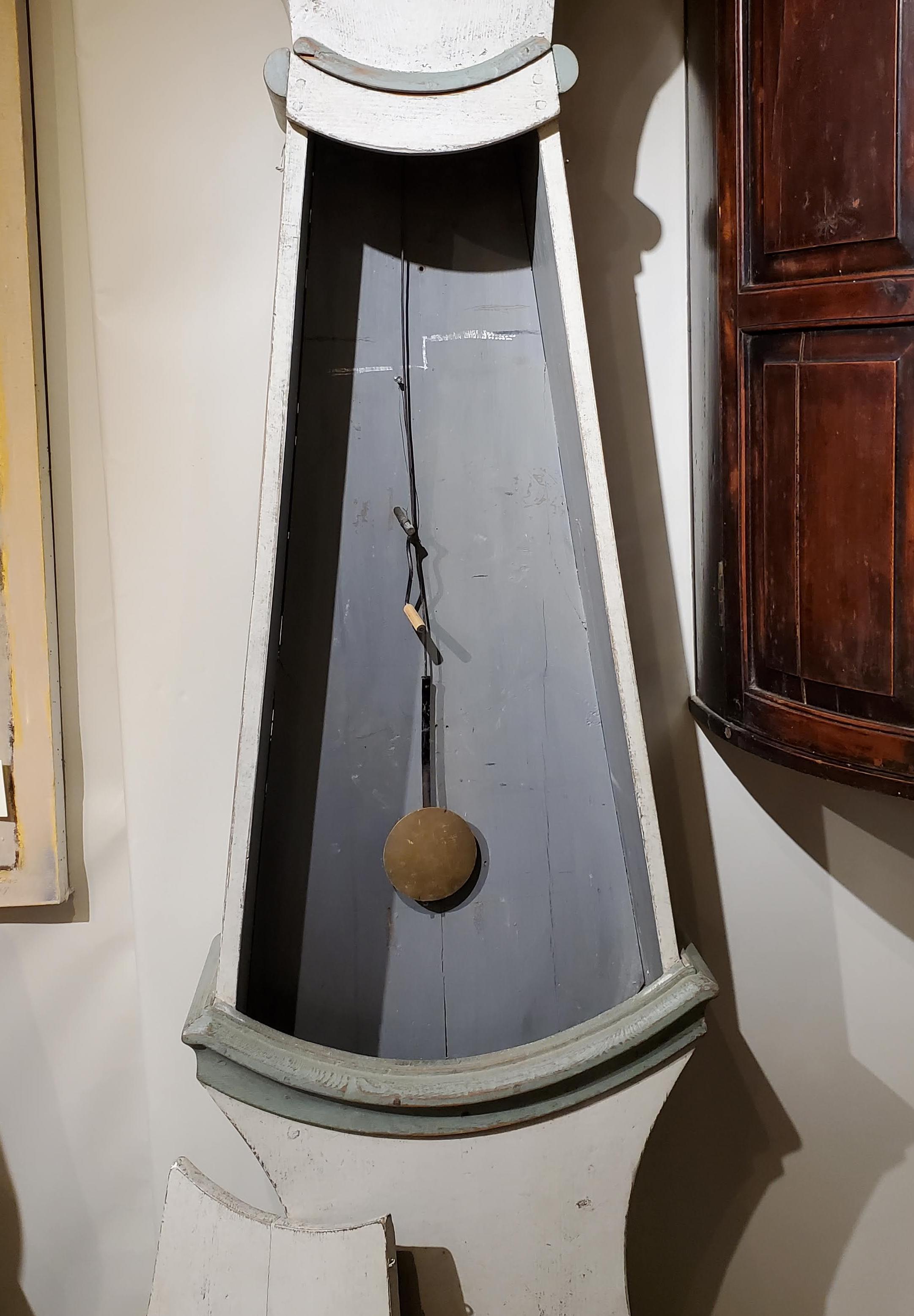 Horloge suédoise à boîtier long en bois de la fin du XIXe siècle 6