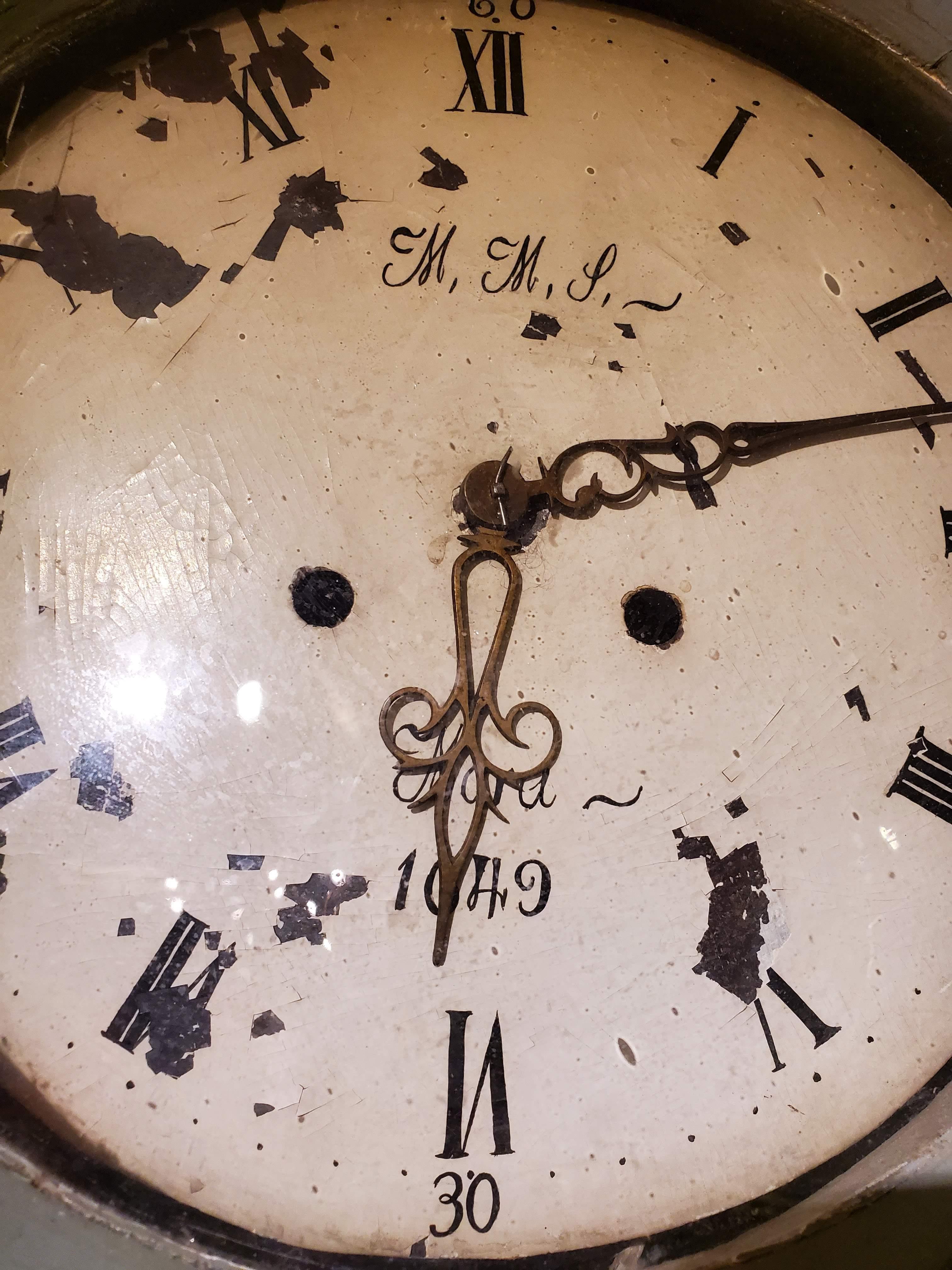 Horloge suédoise à boîtier long en bois de la fin du XIXe siècle 1