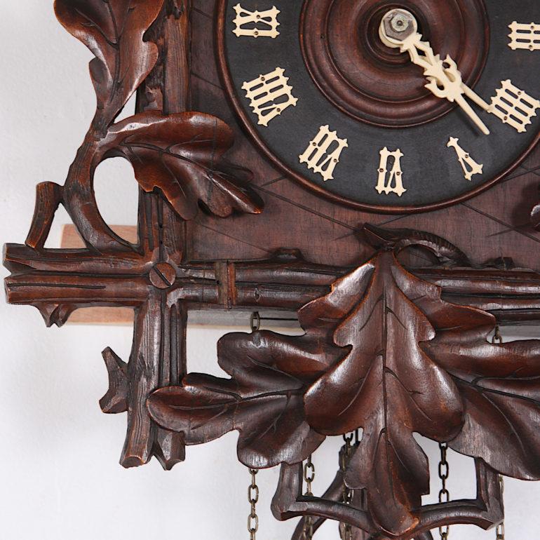 Late 19th Century Swiss Carved Cuckoo Clock In Good Condition In Vancouver, British Columbia