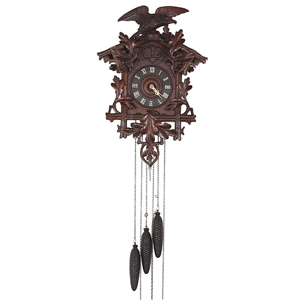 Late 19th Century Swiss Carved Cuckoo Clock