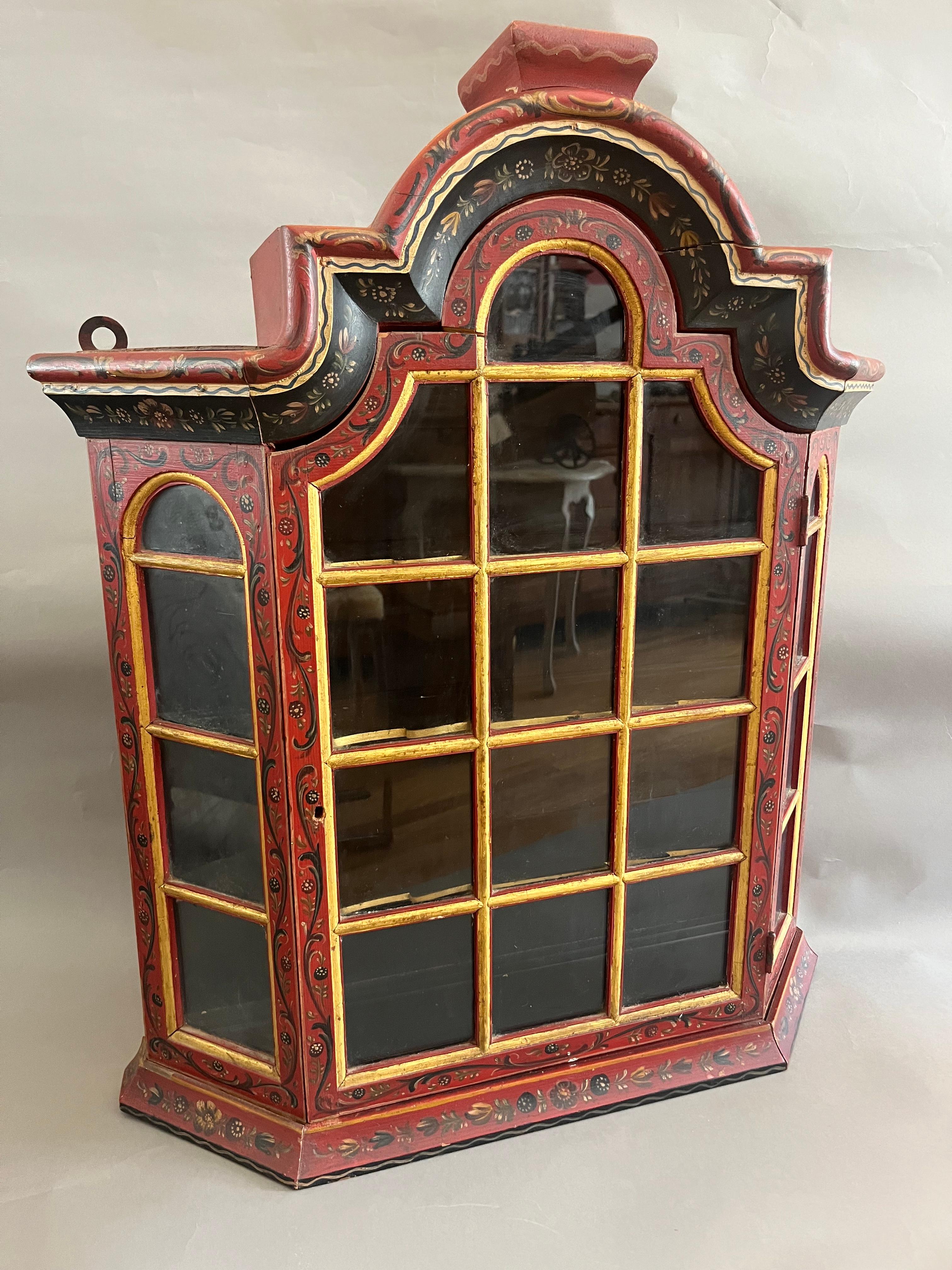 Late 19th Century Swiss Provincial Painted Cabinet In Excellent Condition For Sale In Middleburg, VA