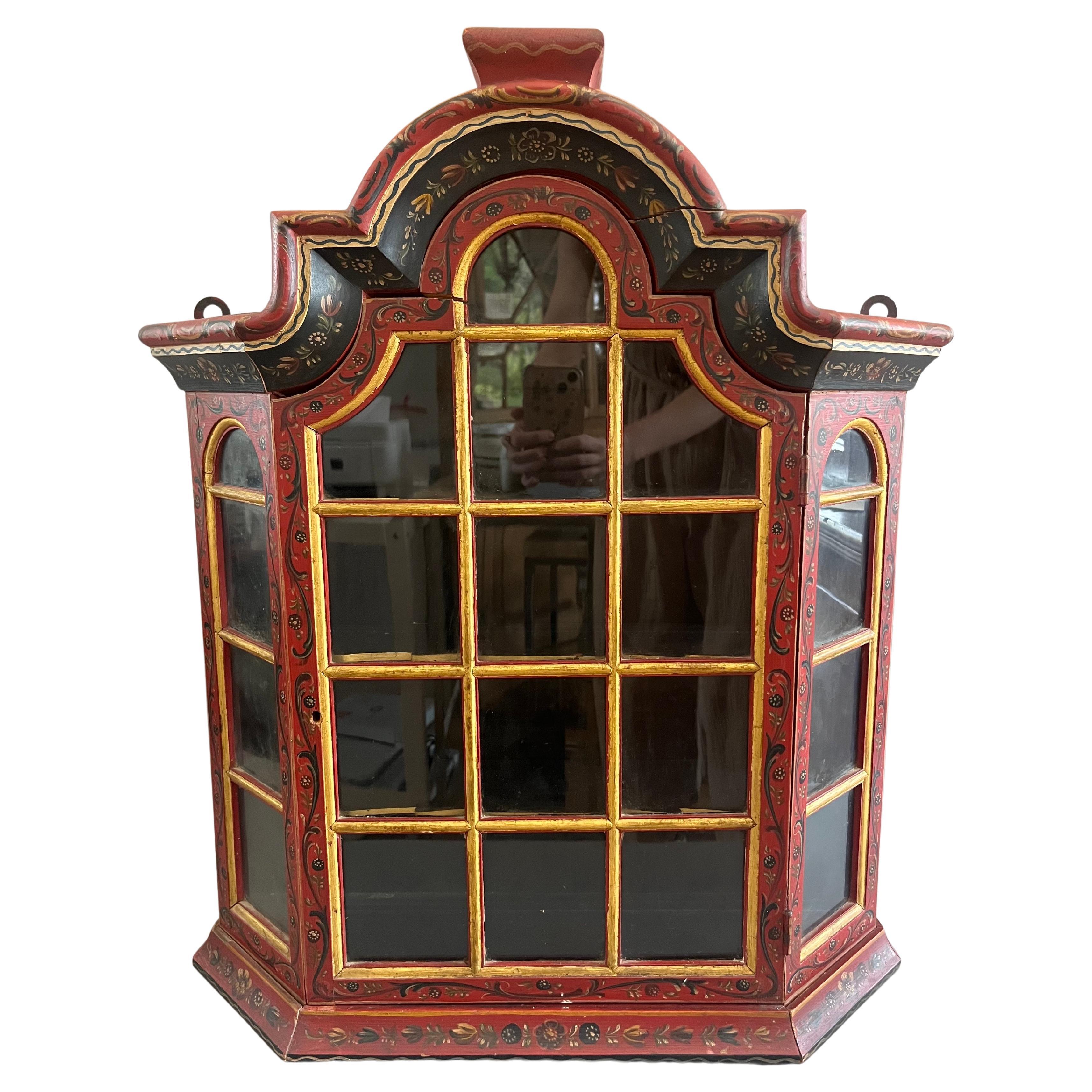 Late 19th Century Swiss Provincial Painted Cabinet For Sale