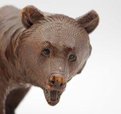 Late 19th Century Swiss Small-Medium Size Strolling Black Forest Bear