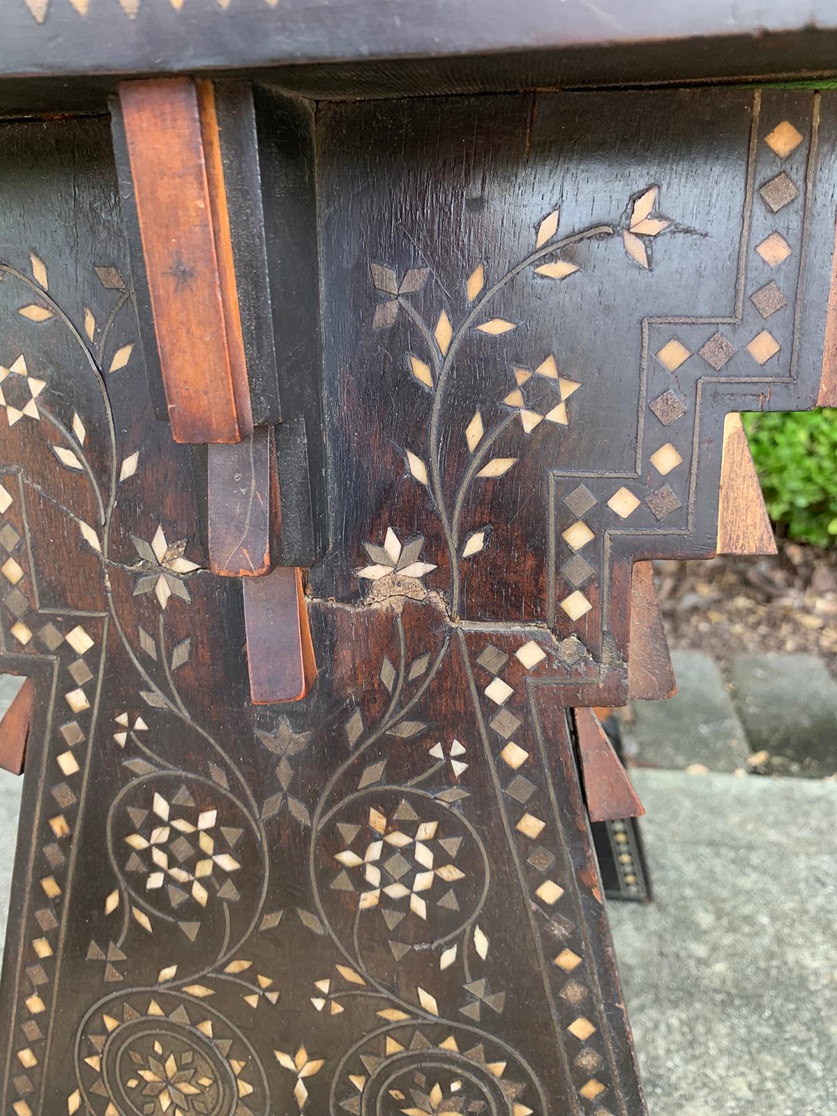 Late 19th Century Syrian Side Chair with Mother of Pearl Inlay 11