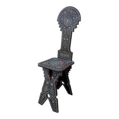 Late 19th Century Syrian Side Chair with Mother of Pearl Inlay