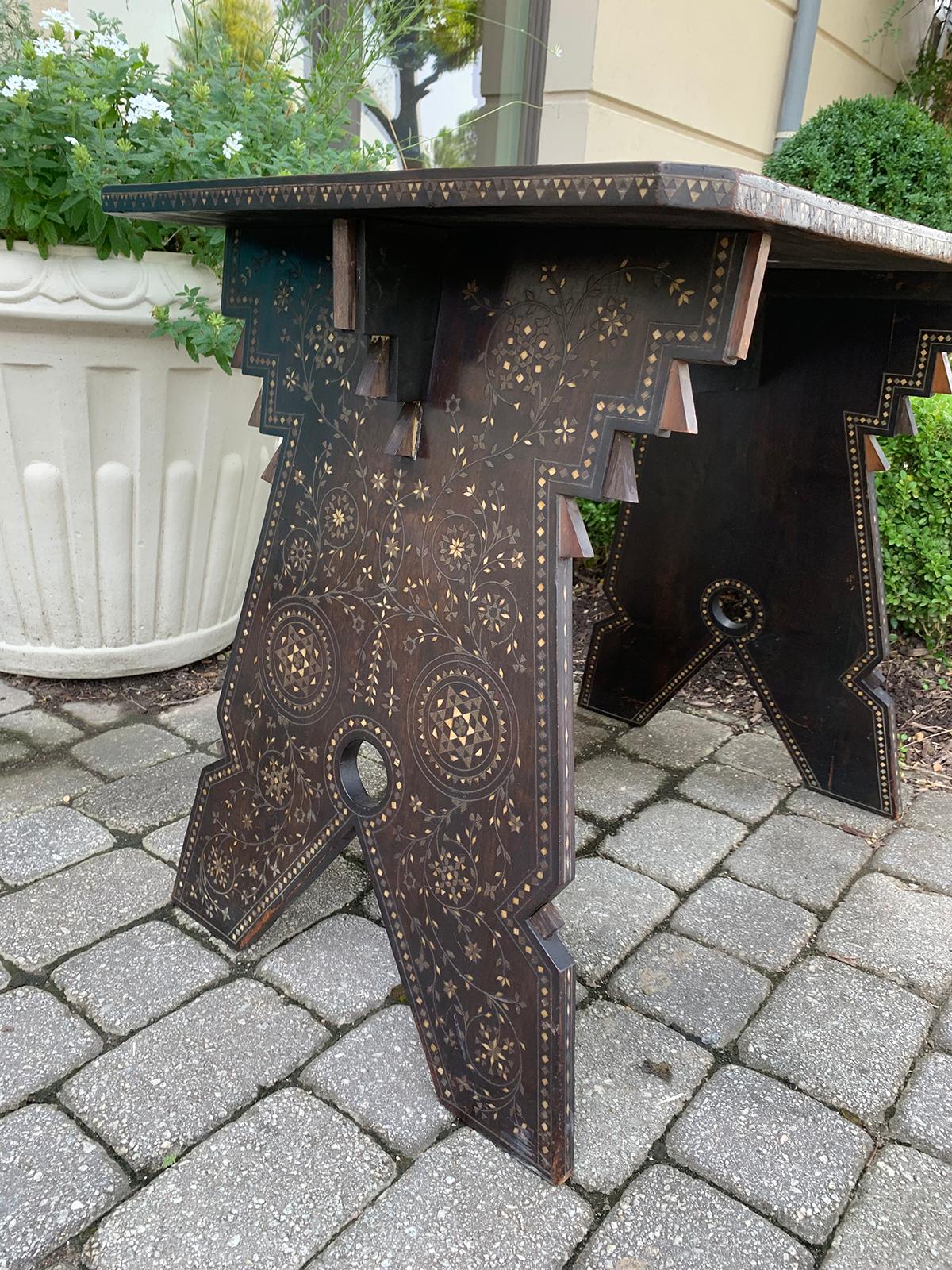 Late 19th Century Syrian Side Table or Tea Table with Mother of Pearl Inlay 2